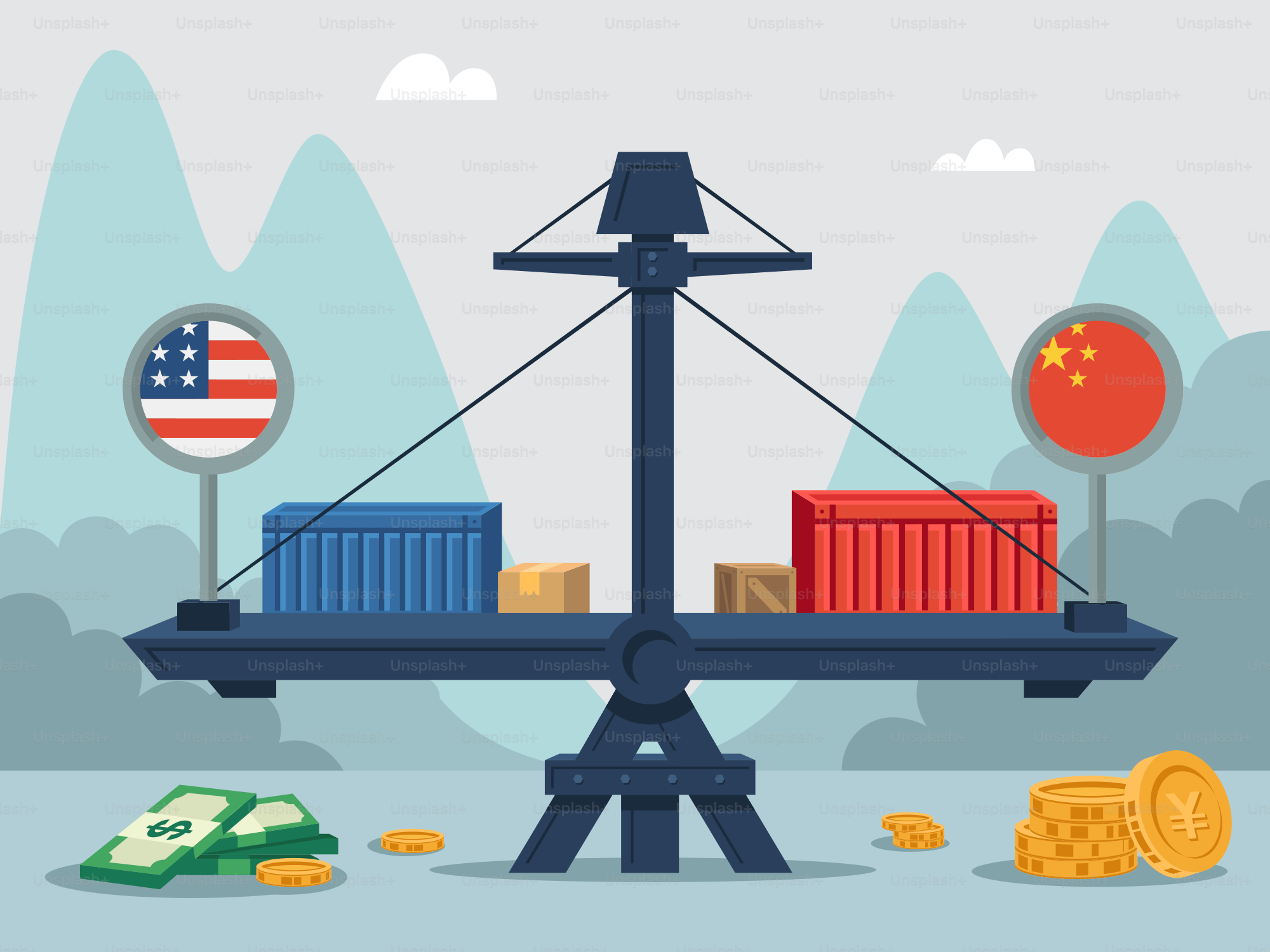 Us and china trade is being compared.