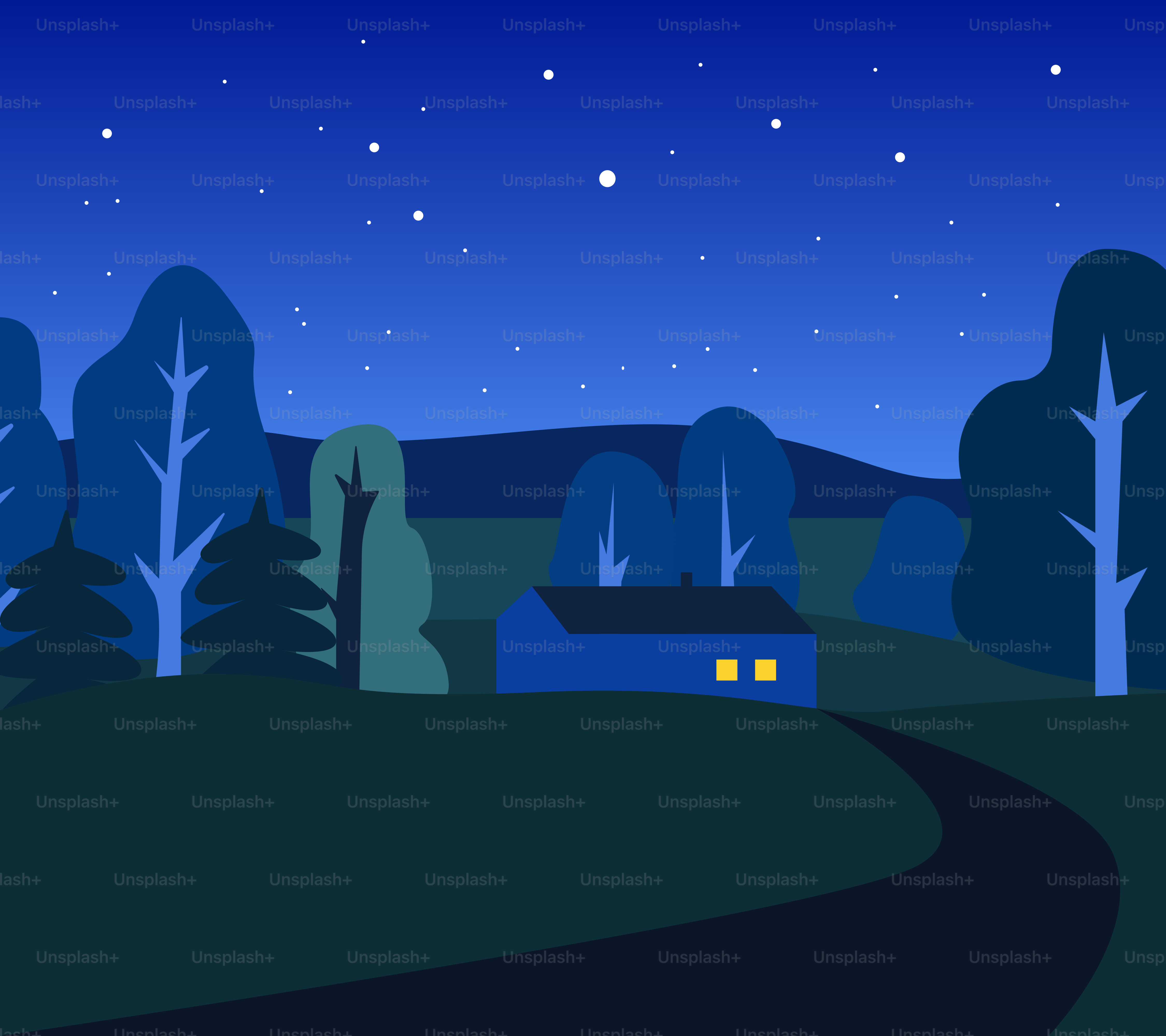 A house stands alone under a starry night sky.