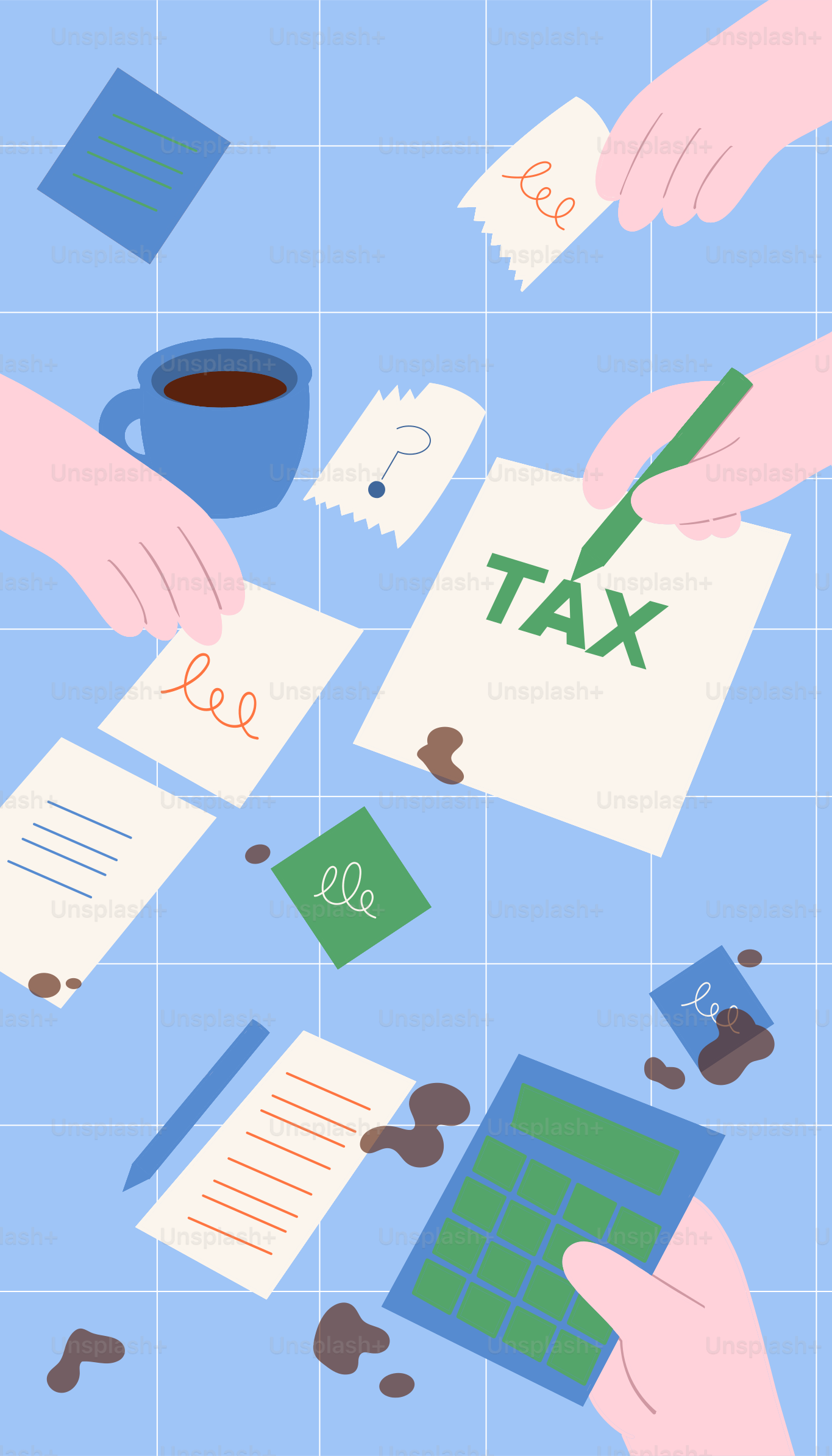 People are stressed and working on their taxes.