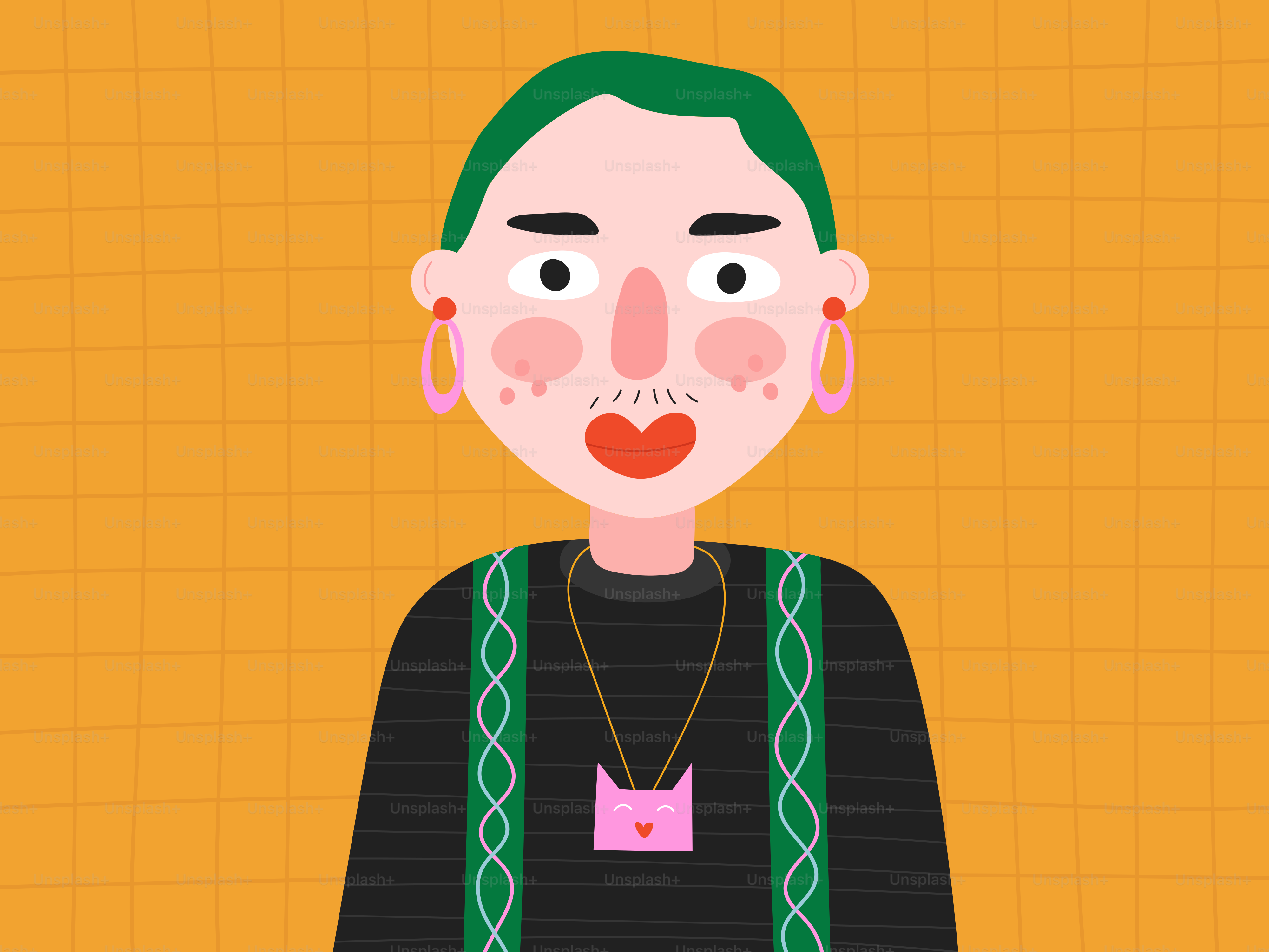 A colorful cartoon illustration of a stylish person.