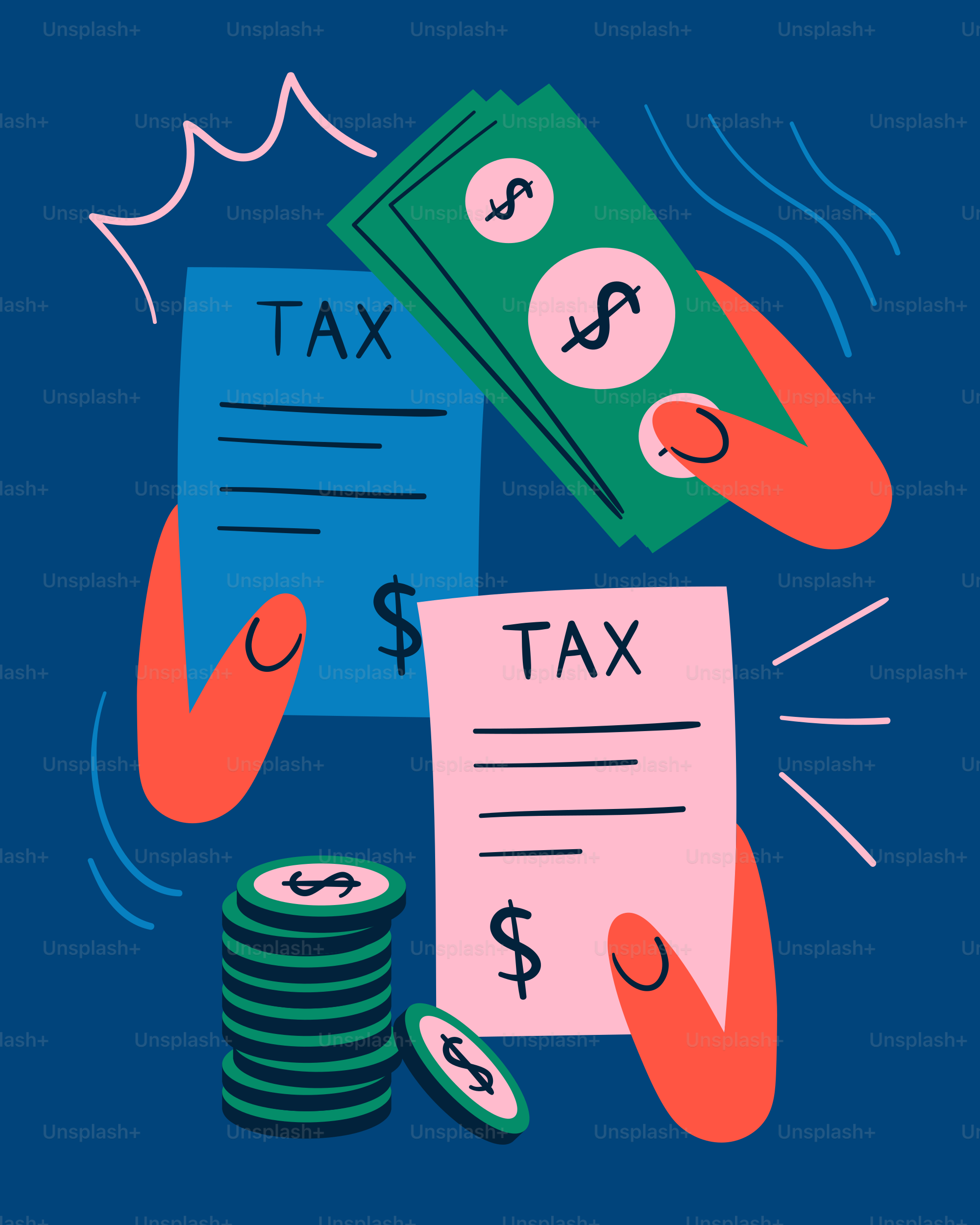Paying taxes with money.