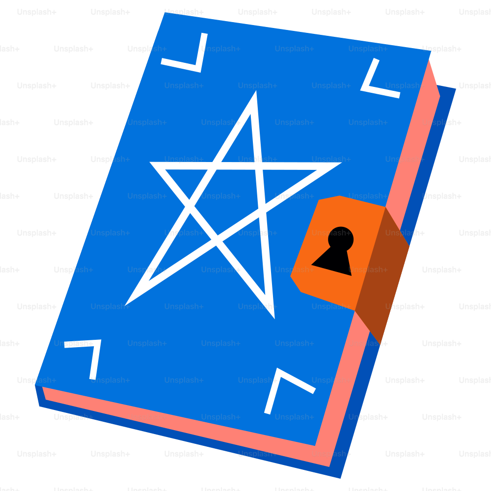 A locked spellbook with a pentagram.