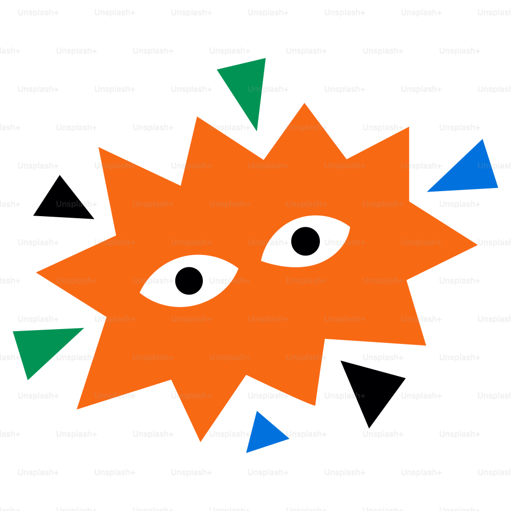 A cartoonish orange object with eyes.