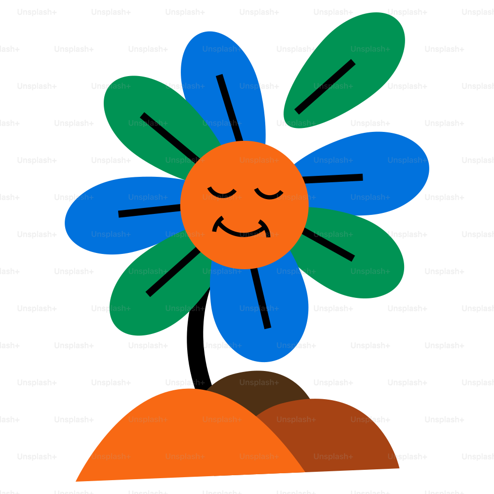 A smiling flower is blooming in the garden.