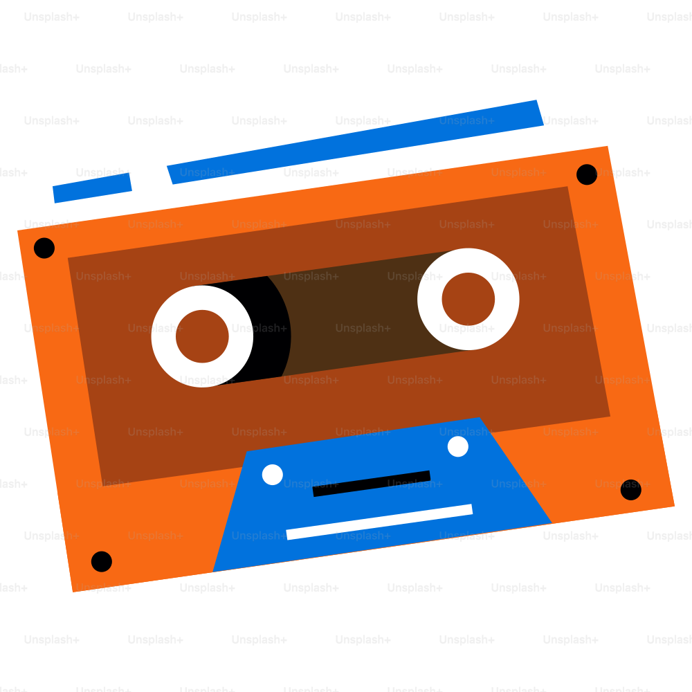 Ecco una possibile didascalia: un'illustrazione colorata di una cassetta audio.