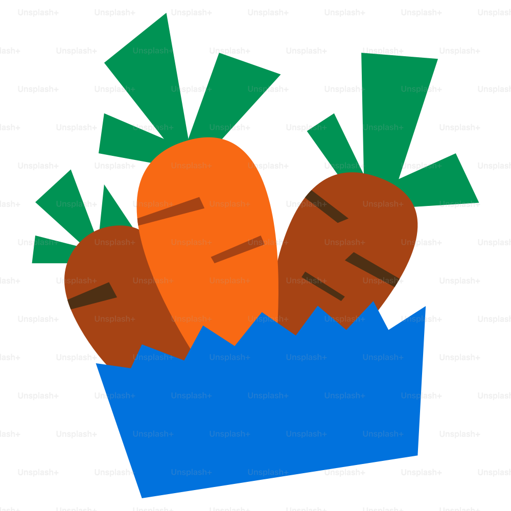 Carrots in a blue container are shown.