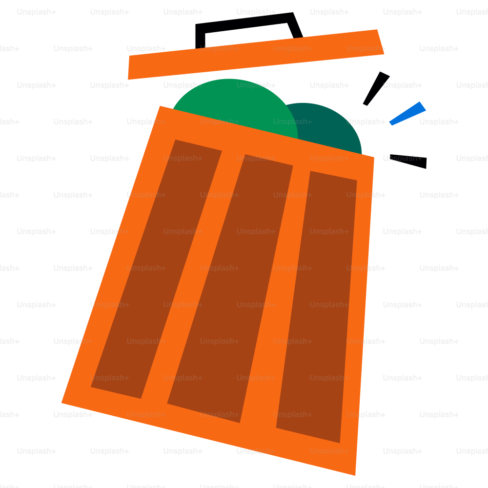 A trash can full of waste.