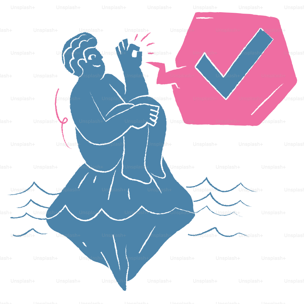 Person is doing okay with a checkmark.