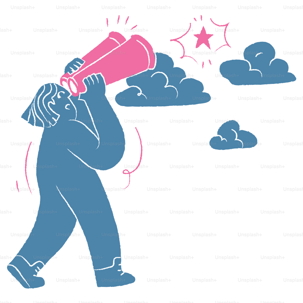 La personne regarde à travers des jumelles une étoile.