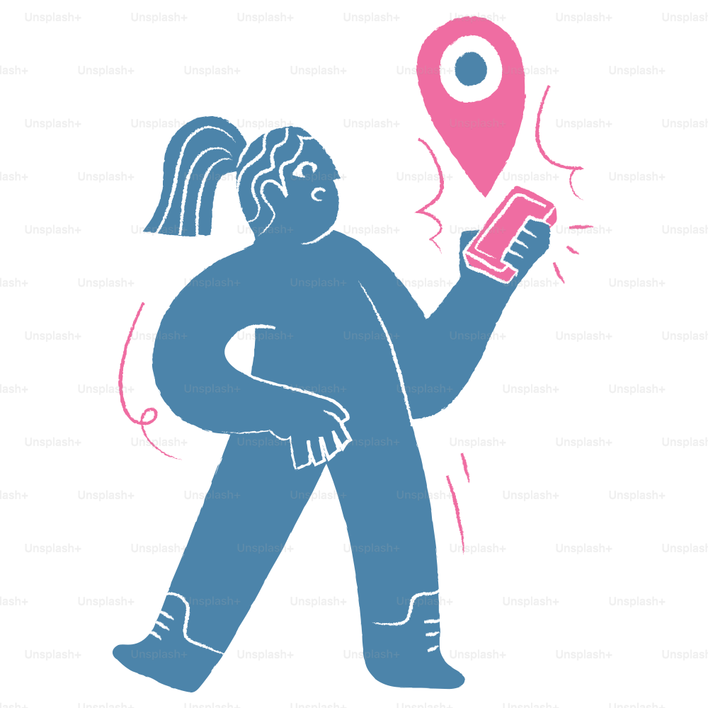 Woman using phone to find a location.