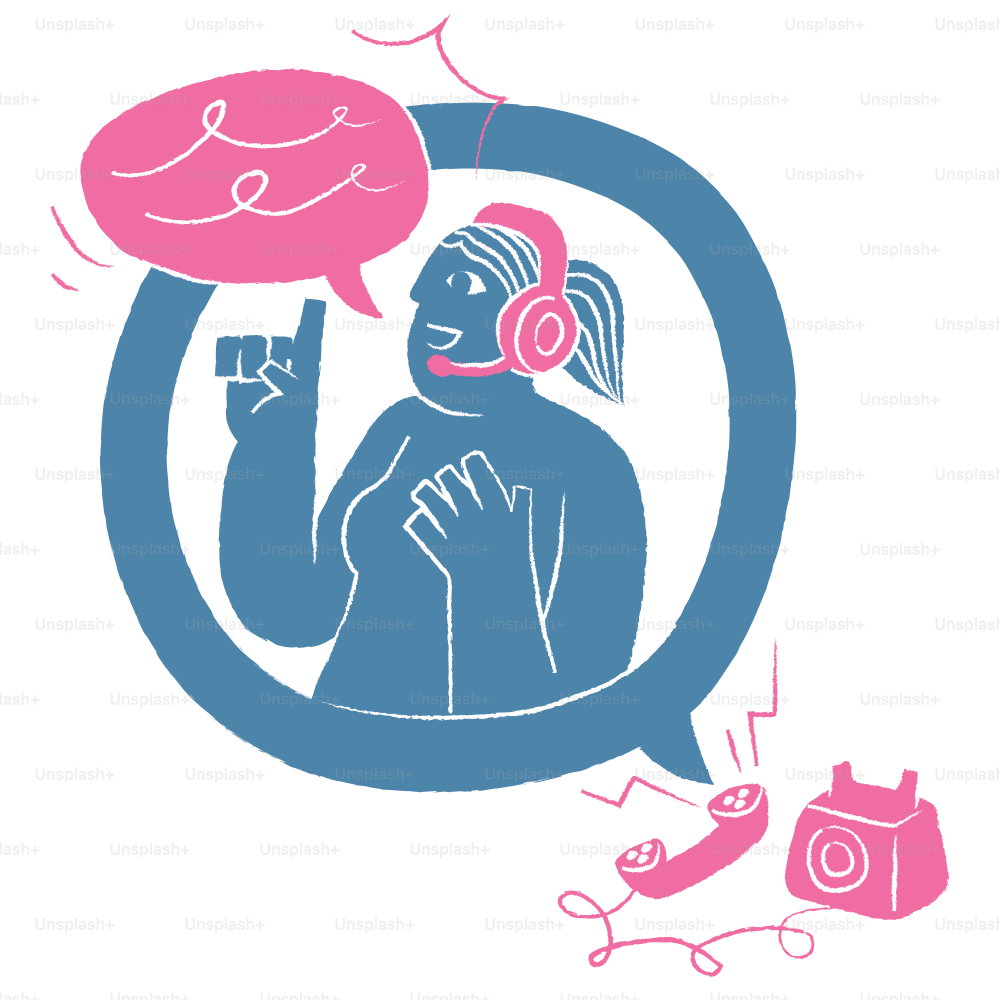 A customer service representative talking on the phone.