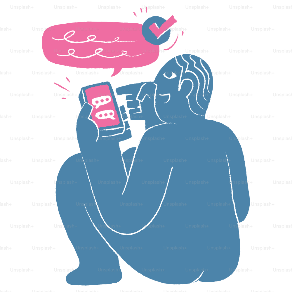 Persona que ha enviado un mensaje con éxito desde su móvil.