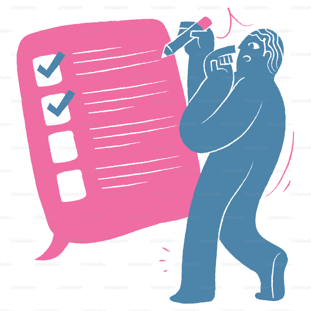 Someone is checking things off a list.