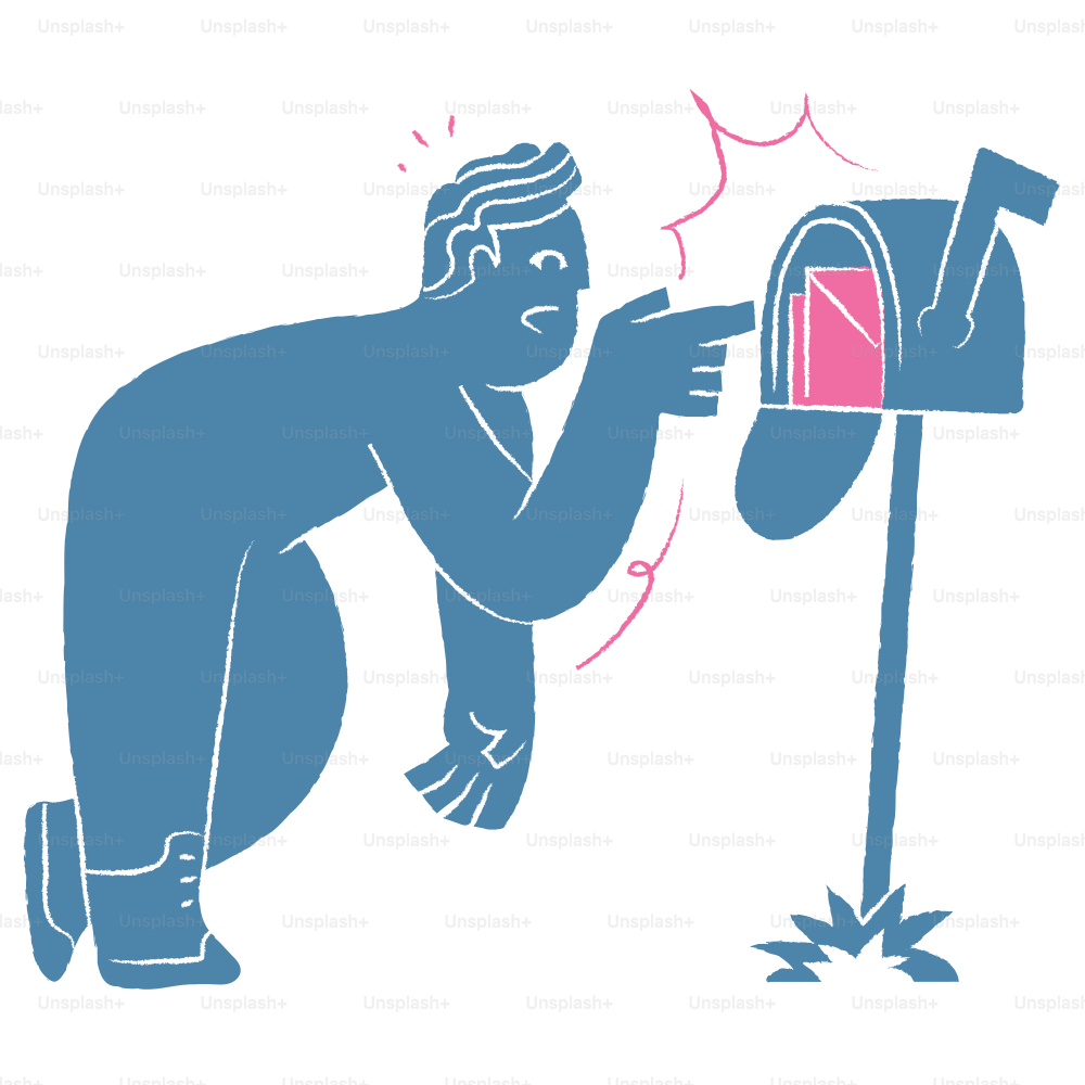 A man is surprised by something in the mailbox.