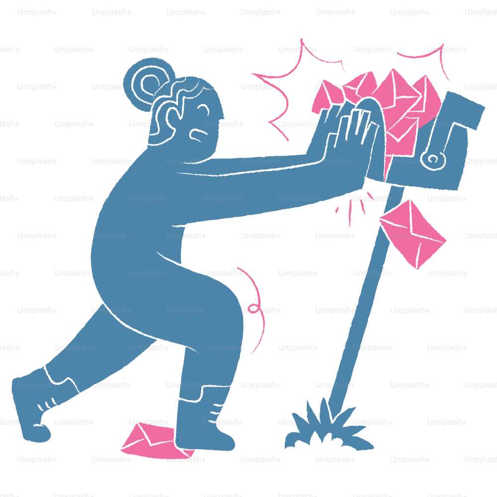 The person is overwhelmed by too much mail.