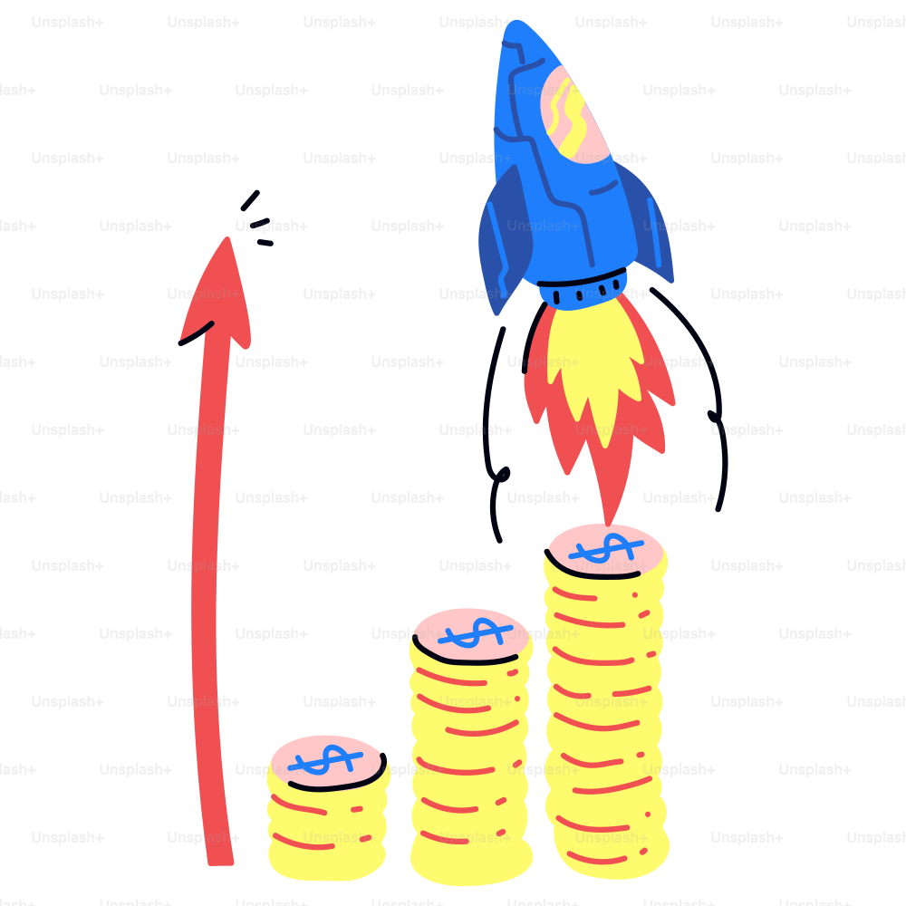 Rocket decola, simbolizando o crescimento financeiro.