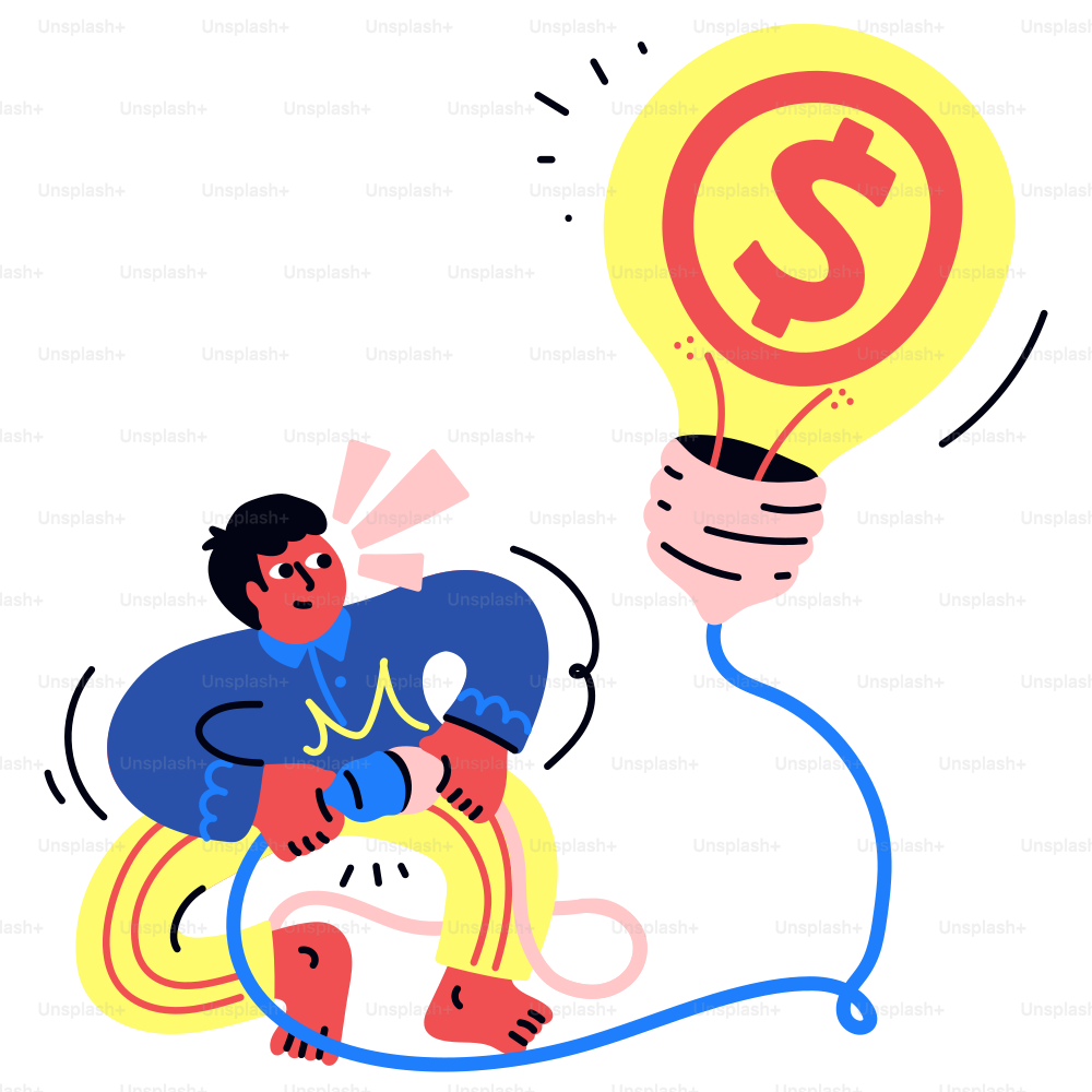 The person is trying to catch the bright money idea.