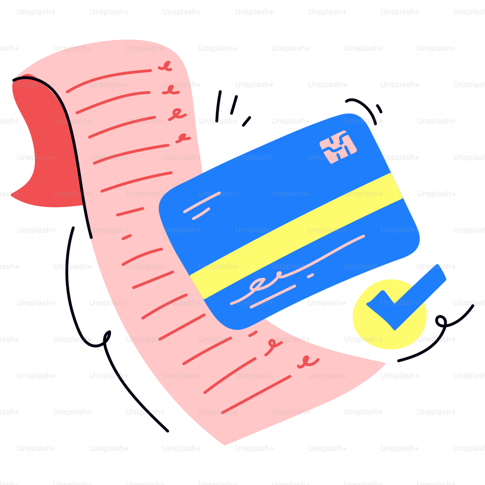 Paying with a credit card for a list.