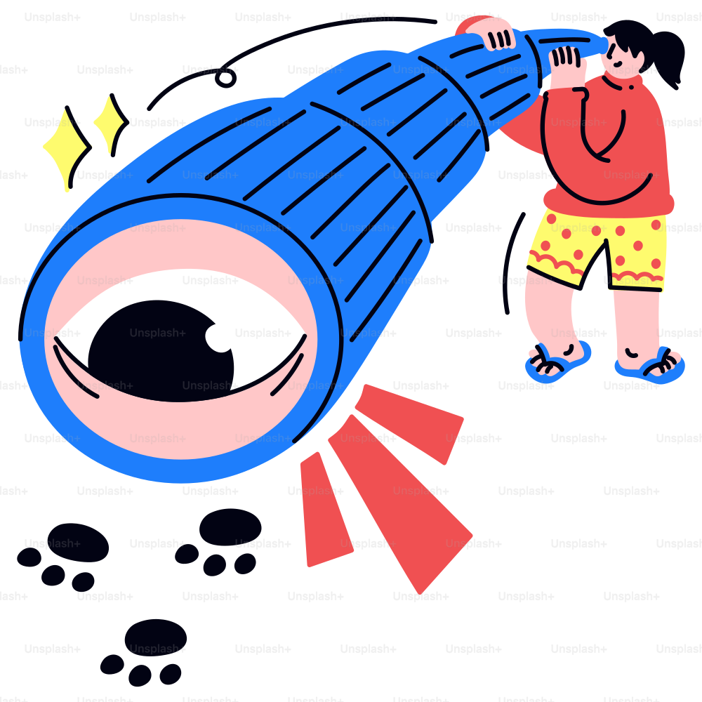 Someone is looking through a giant telescope.