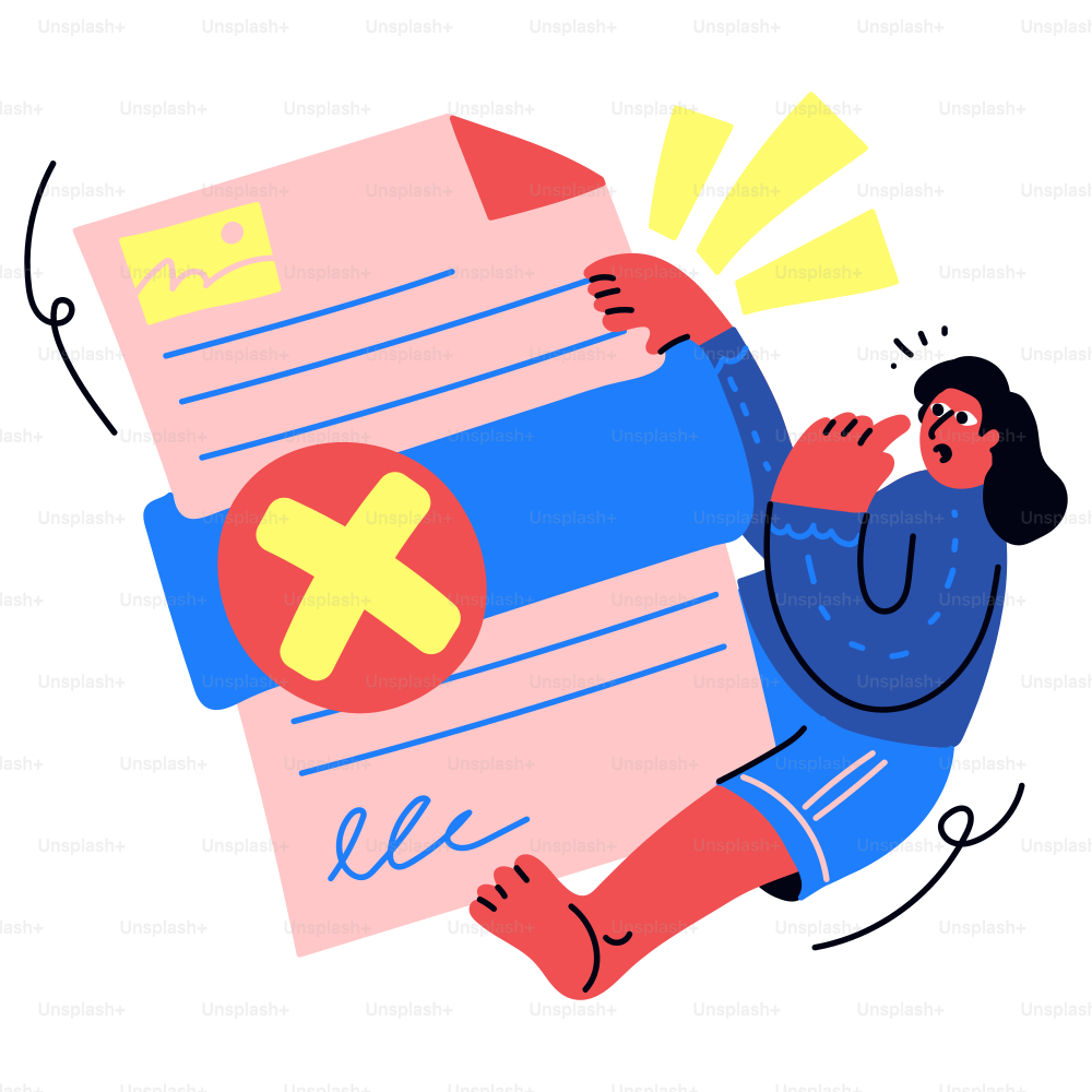 Rejected document causes distress and shock.