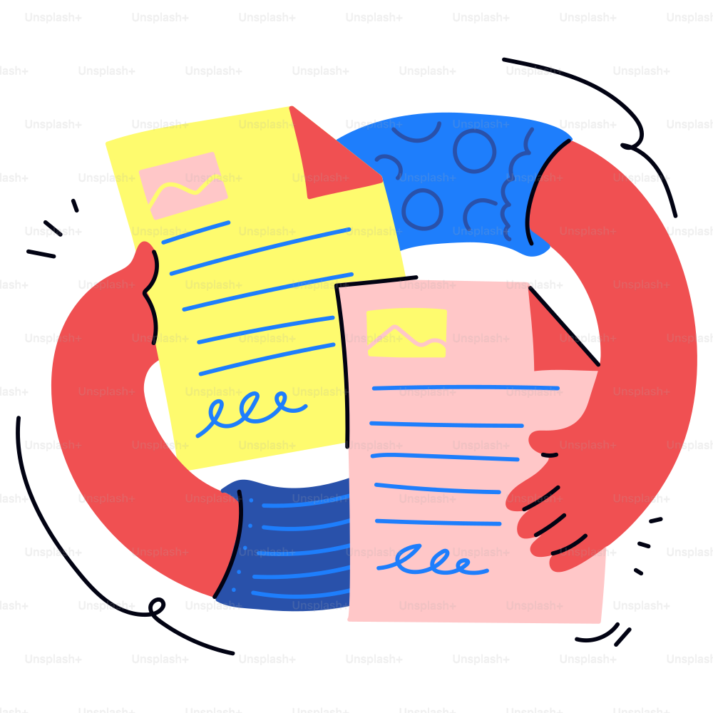 Hands exchange and review documents.