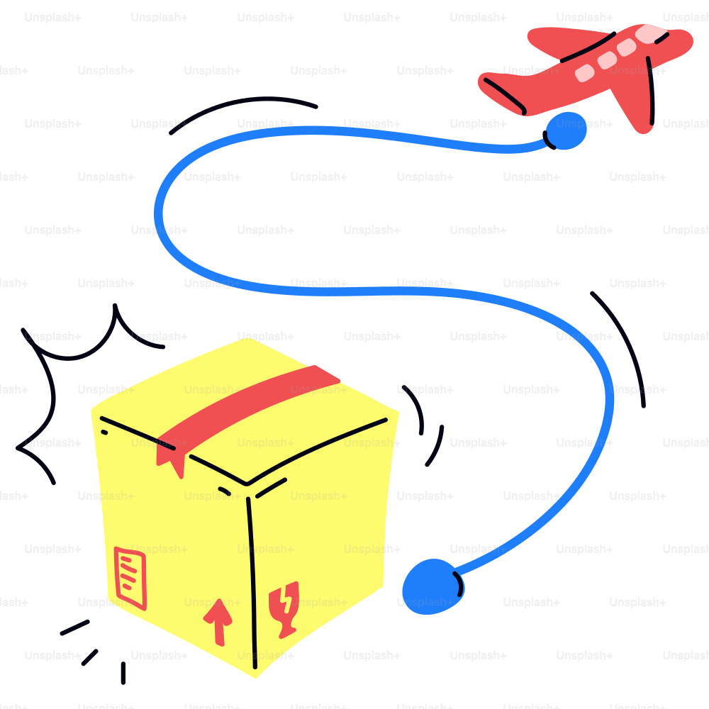 Airplane is delivering package.