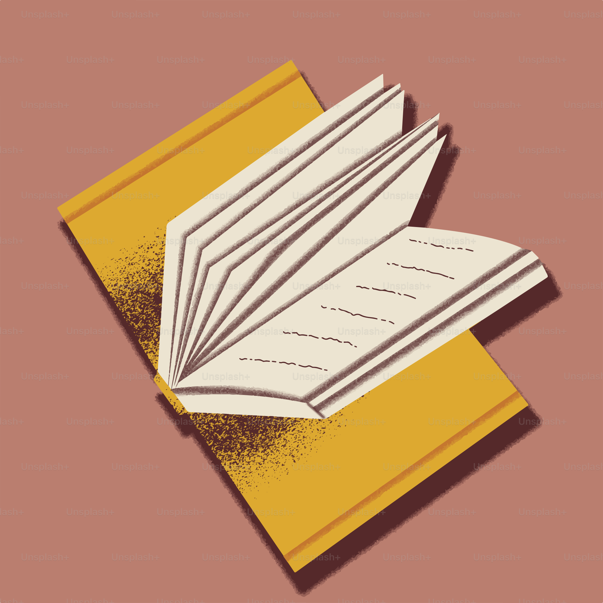 다른 책 위에 놓인 열린 책.