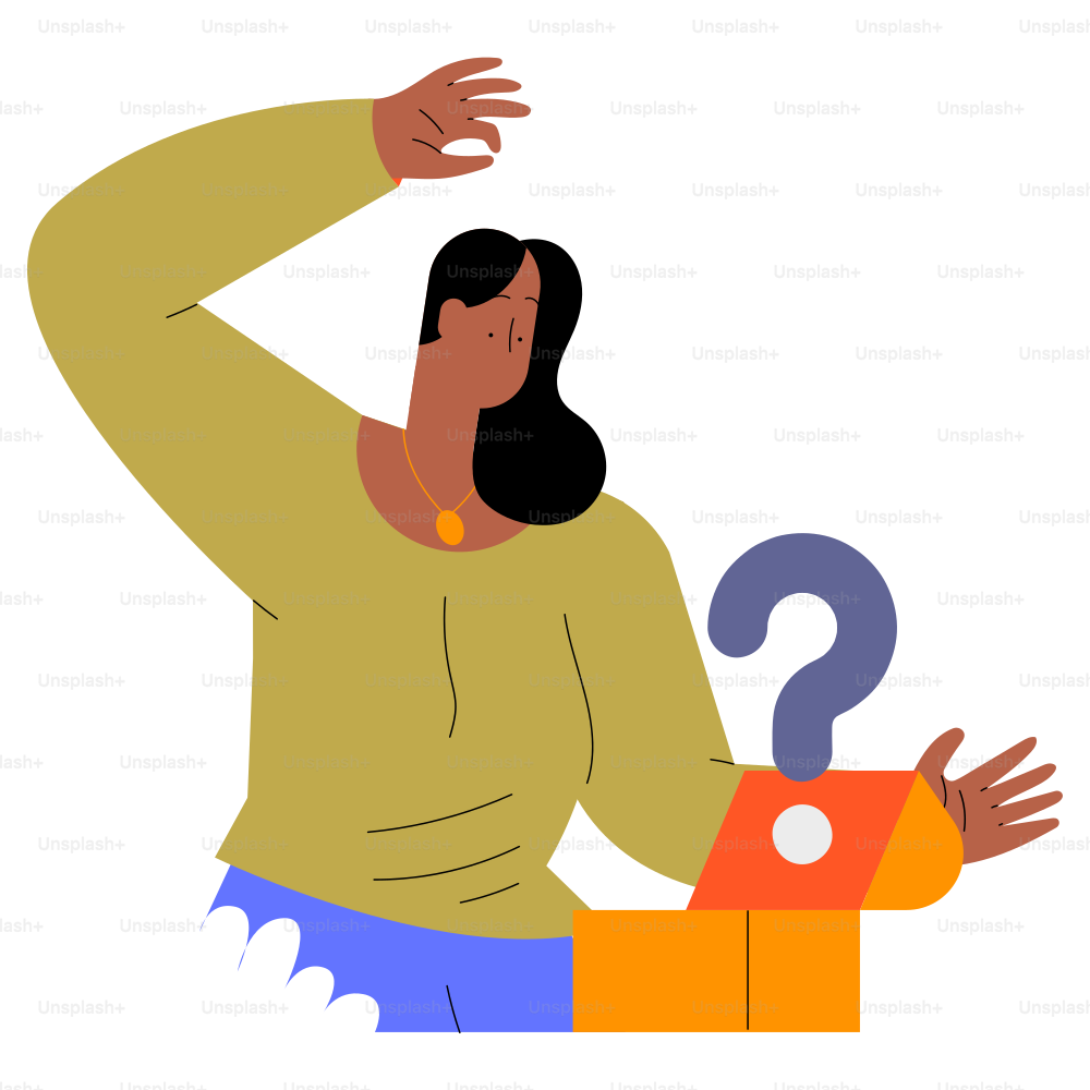 Woman wonders what is inside the box.