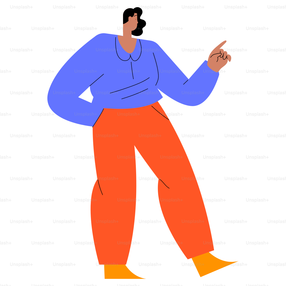 Una persona indica e gesticola con il dito.