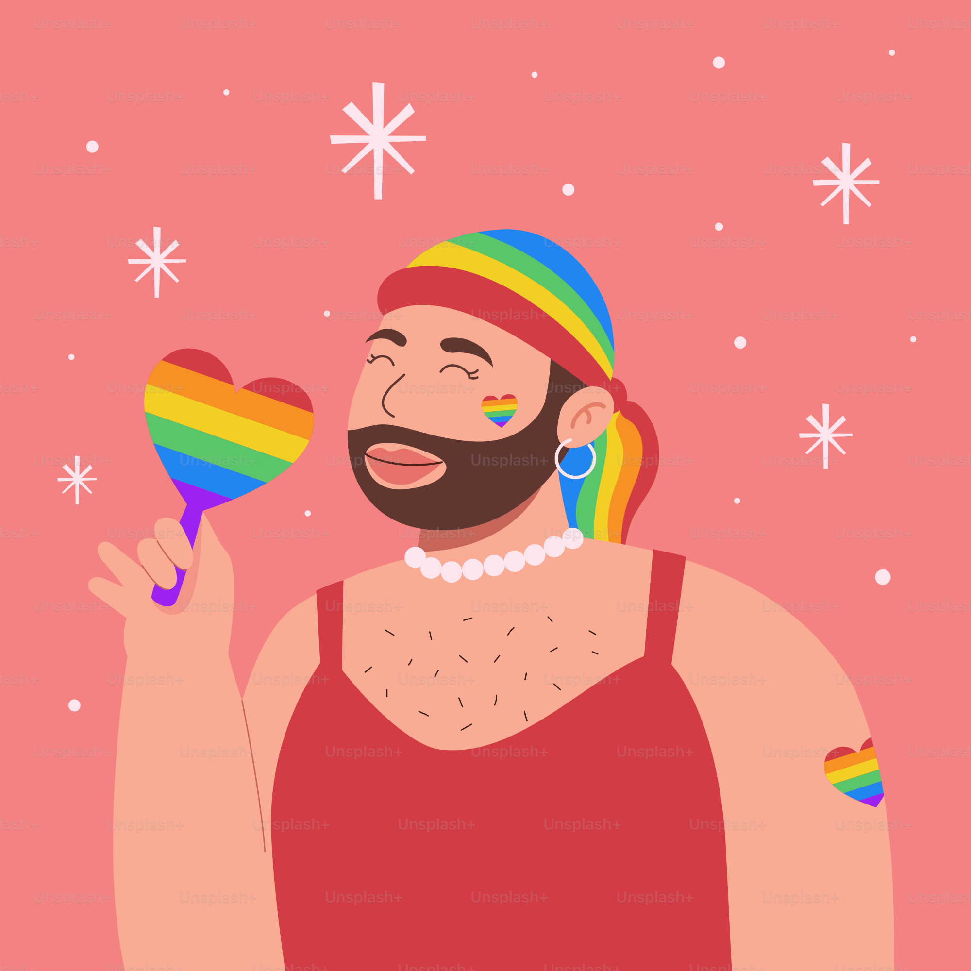 A joyful person celebrates pride