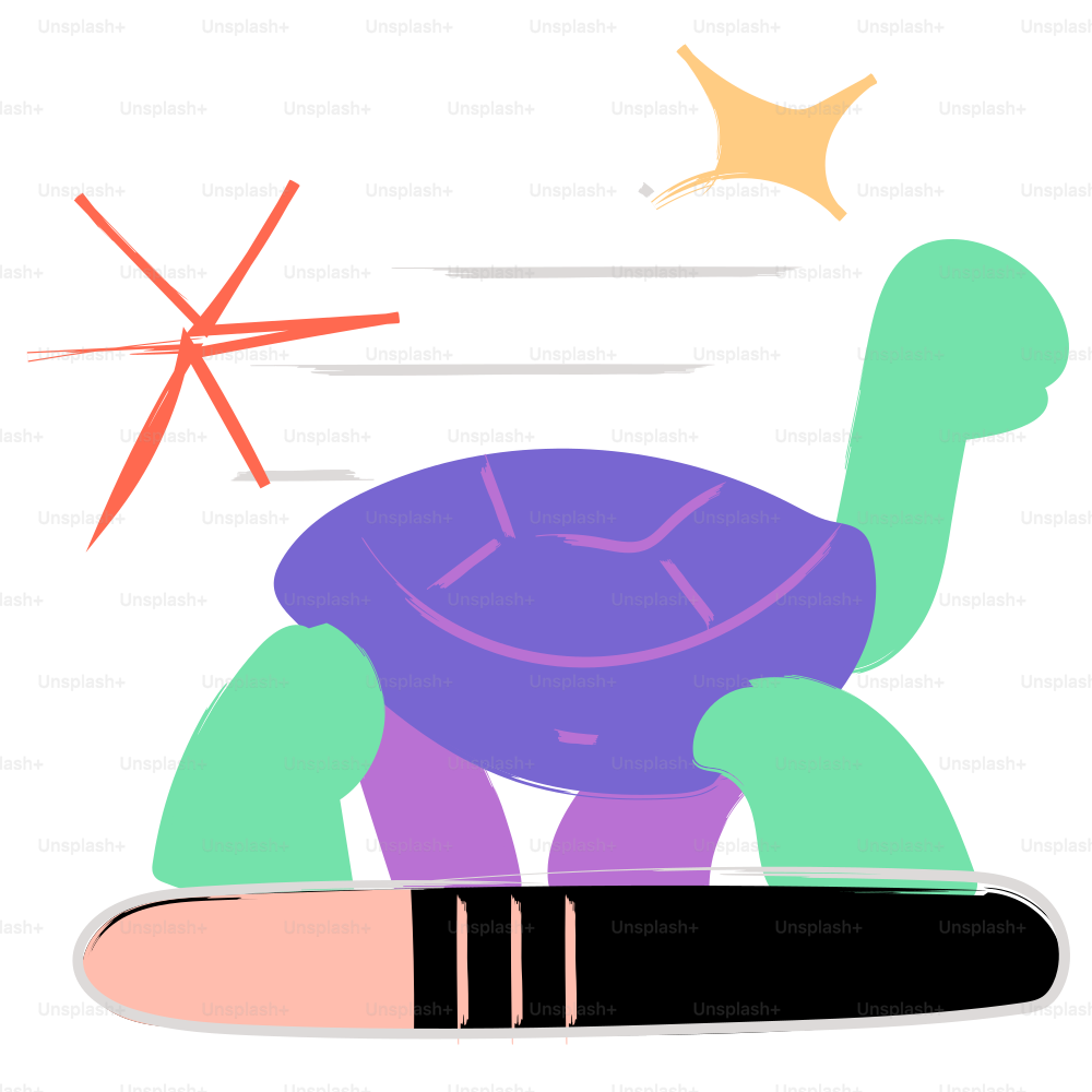 A fast turtle is racing toward its goal.