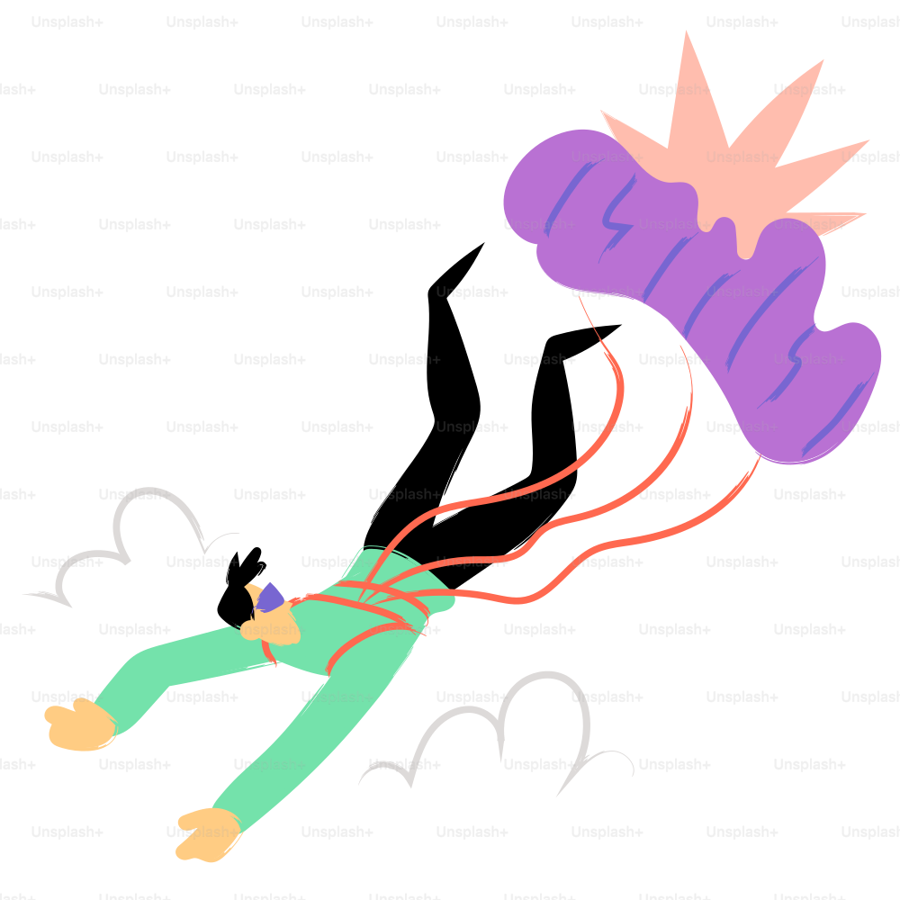 A person is skydiving with a parachute.