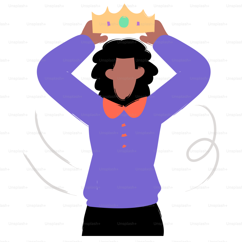 Uma pessoa coloca uma coroa na cabeça. vetor – Imagem sobre Ilustração na  Unsplash, image size:3000x3000