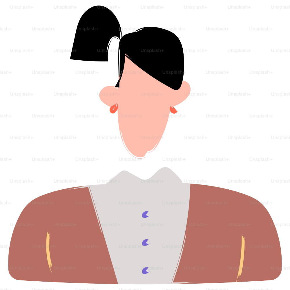 Here's a caption: woman with a ponytail and a sweater.