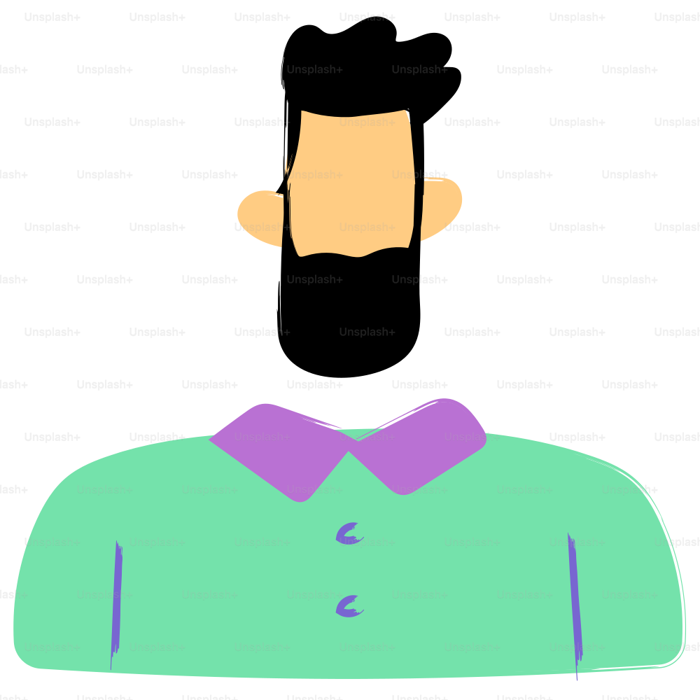 A cartoon drawing of a person's torso.