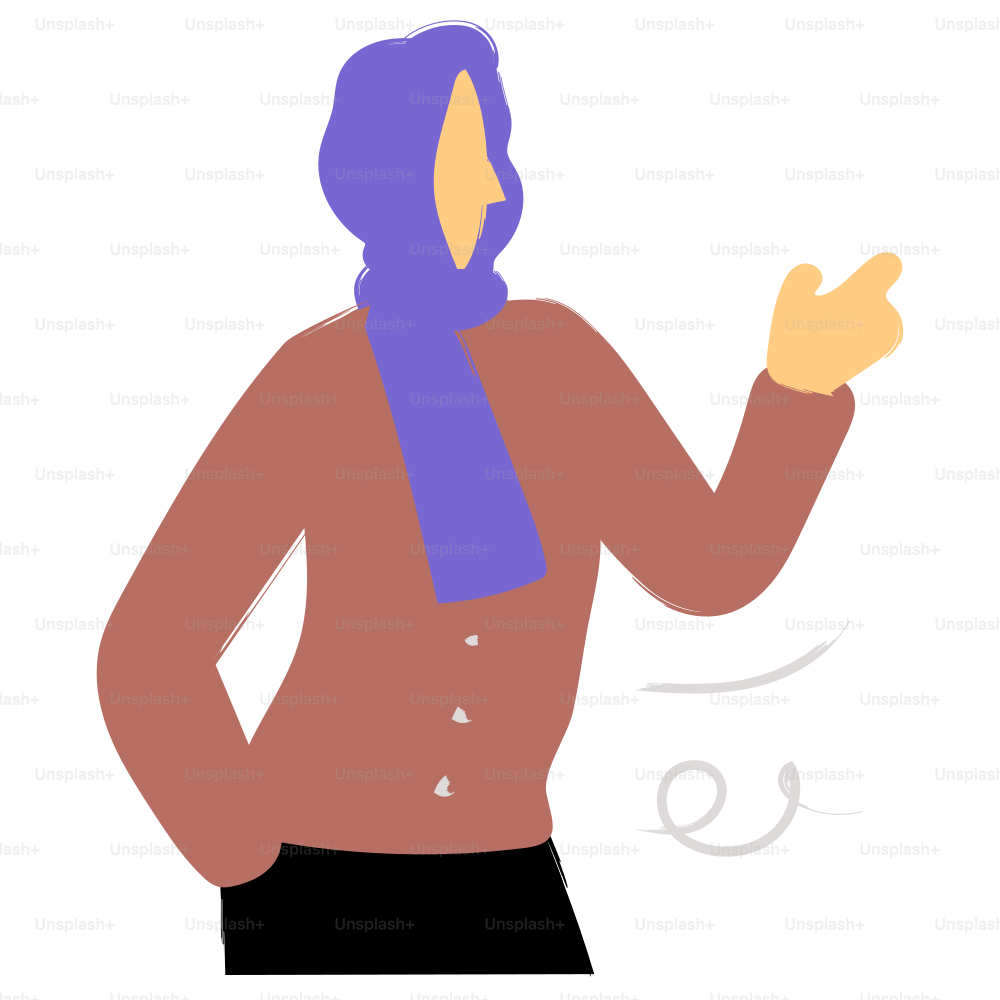 A woman points in the direction.