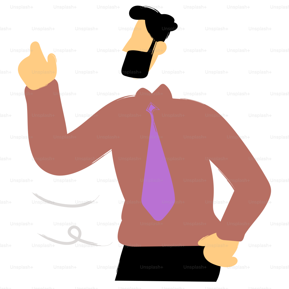 A headless businessman is talking on the phone.