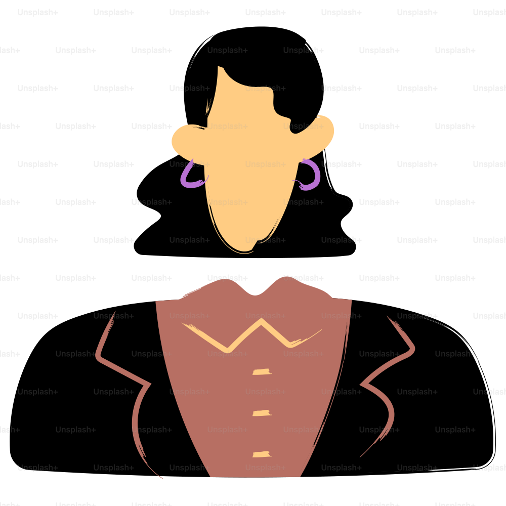 La cabeza y el torso ilustrados de una mujer.