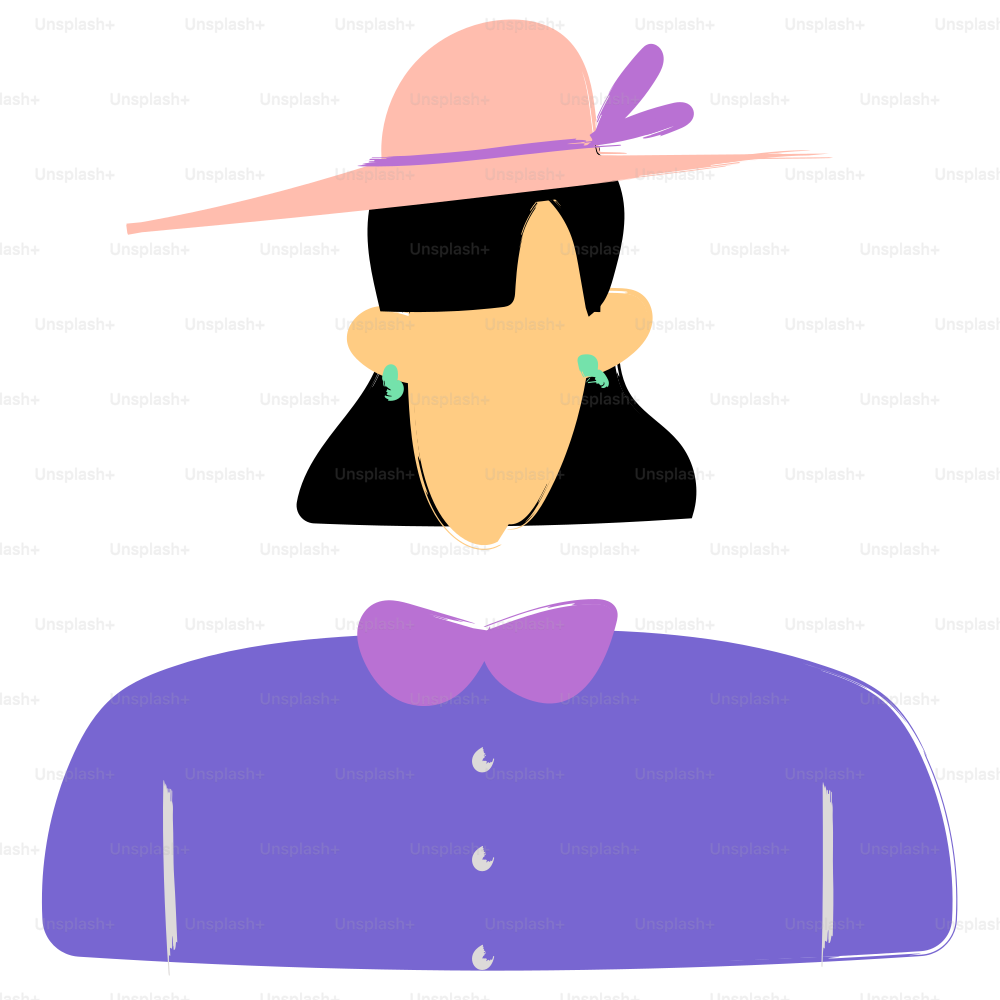 Elegant woman in a hat and bowtie. vector – Woman Image on Unsplash