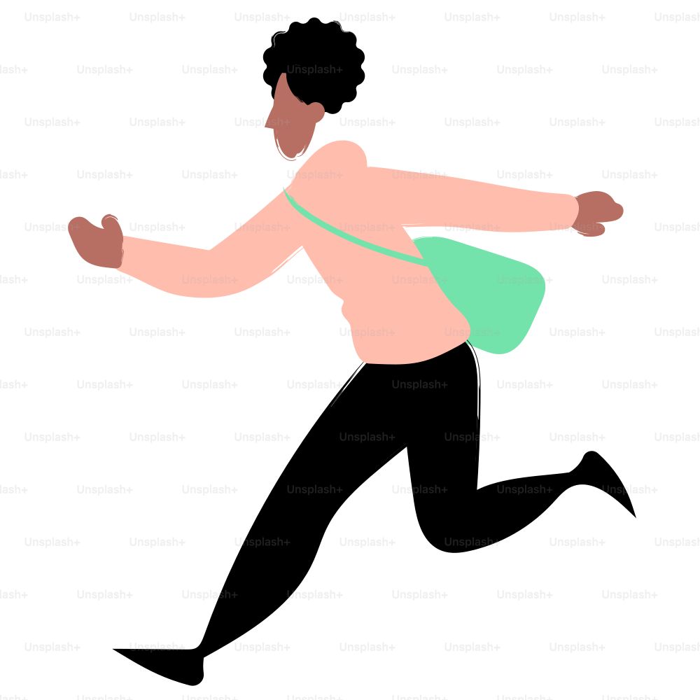 Una persona corre con una borsa.