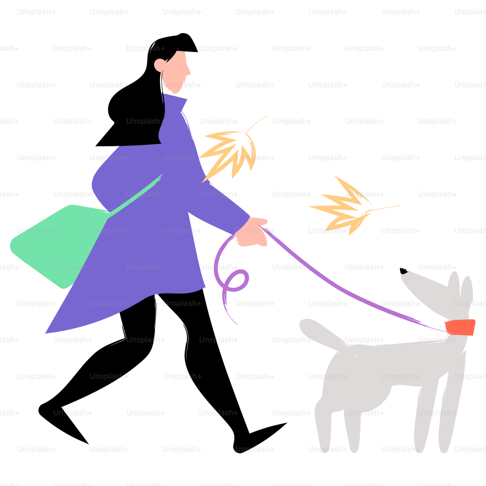 Una mujer pasea a su perro.