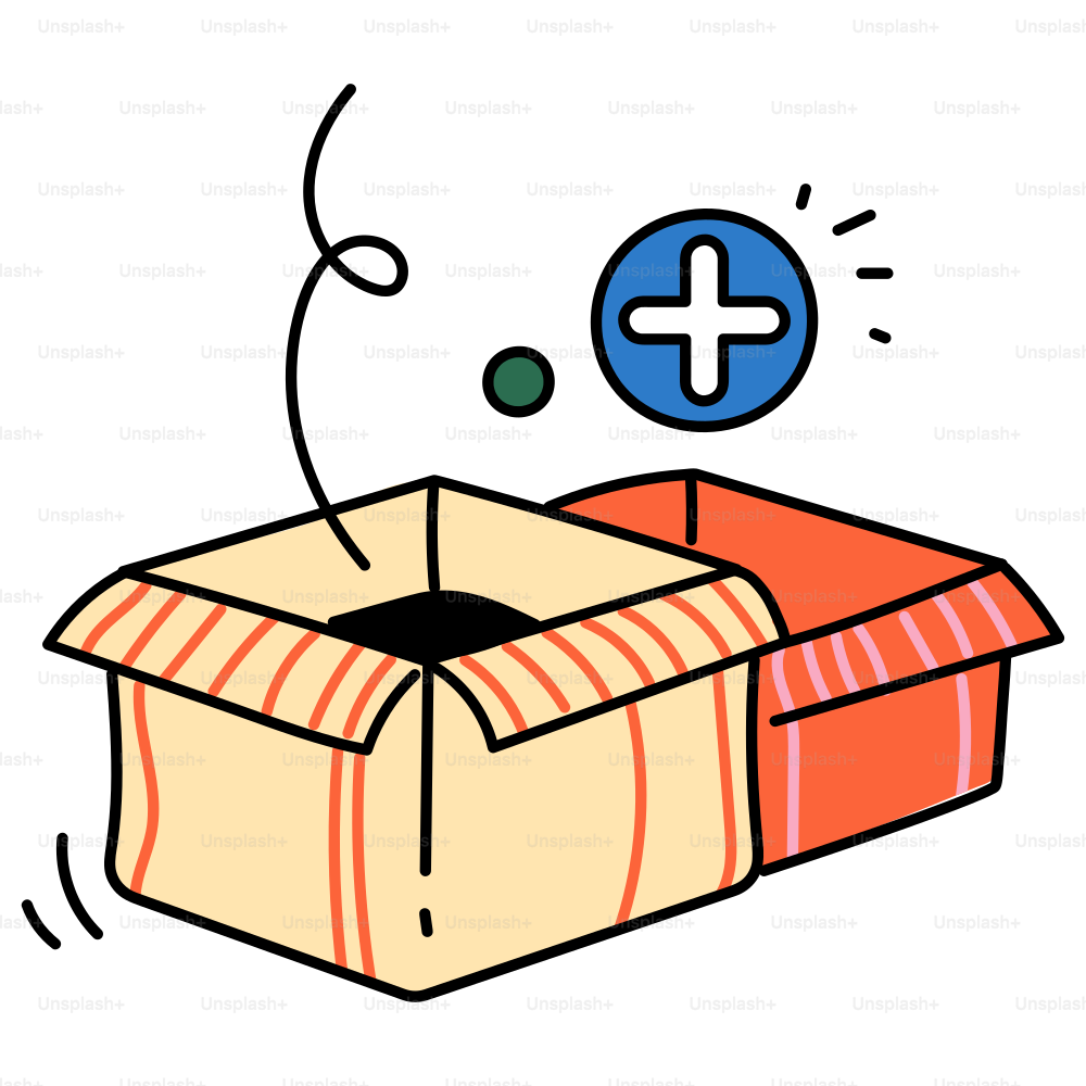 Cajas con un icono de "añadir", simbolizando inclusión.