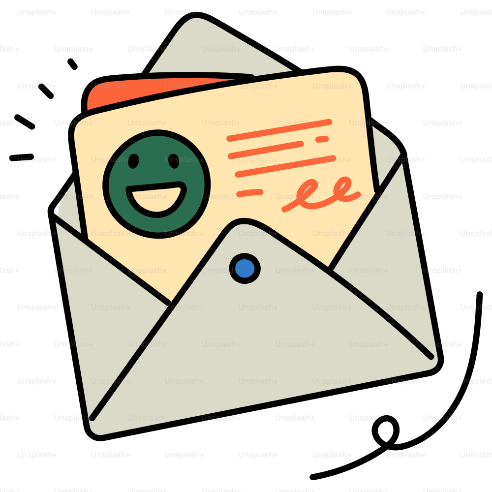 Una carta feliz está saliendo de un sobre. vector – Imagen de Papel en  Unsplash, image size:3000x3000