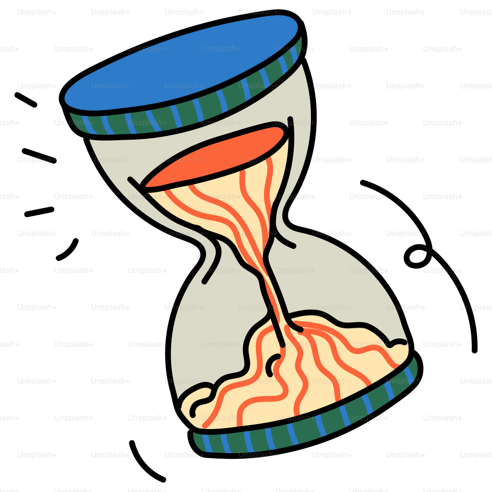 A areia está fluindo através de uma ampulheta.