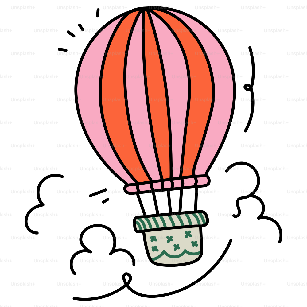 A colorful hot air balloon floats in the sky.