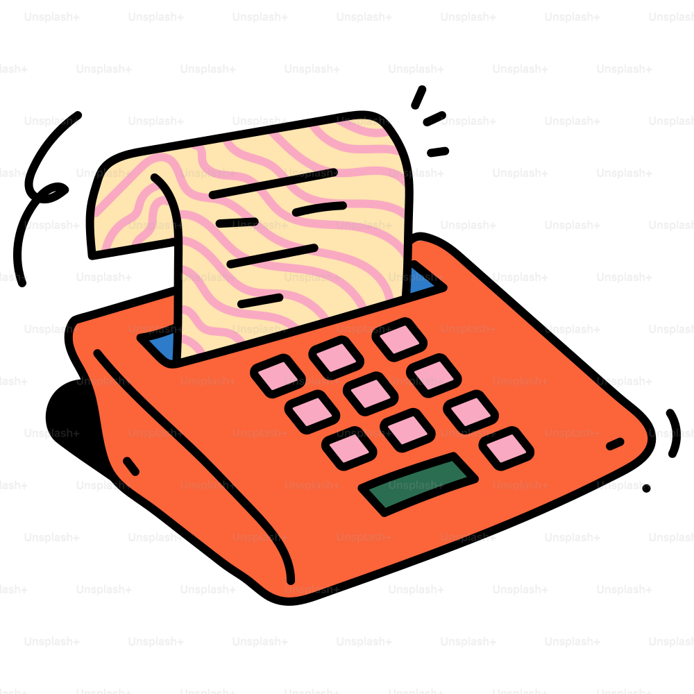 A receipt is printing from a cash register.