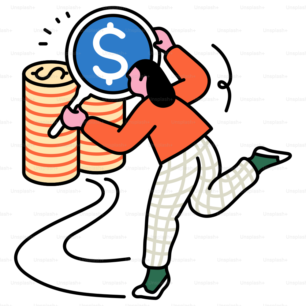 Auf der Suche nach Geld mit der Lupe