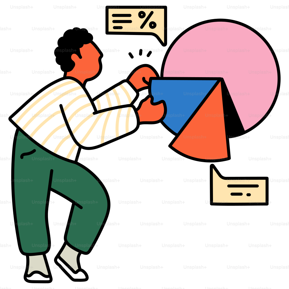 Eine Person analysiert ein Tortendiagramm