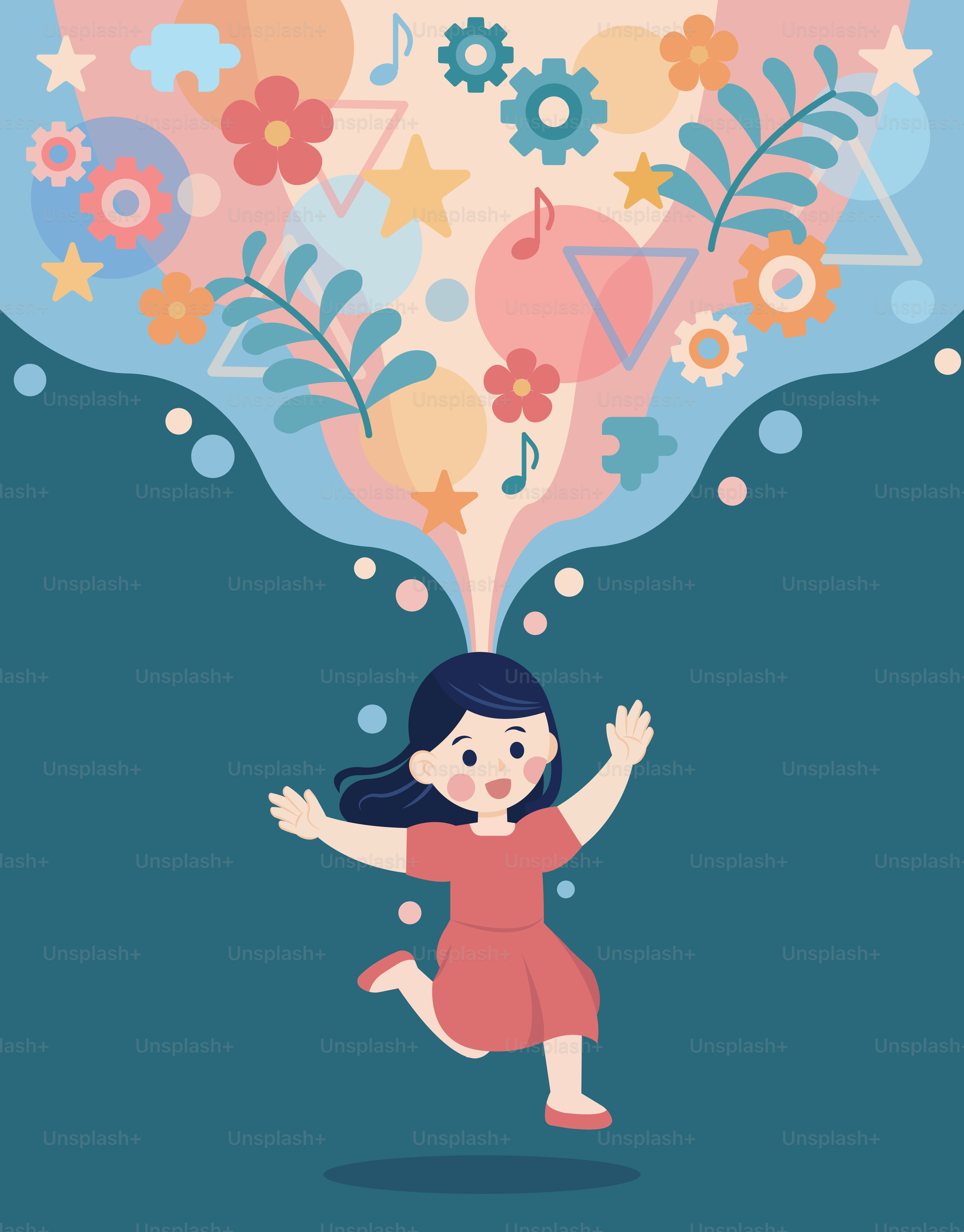 Girl has a mind full of colorful ideas.