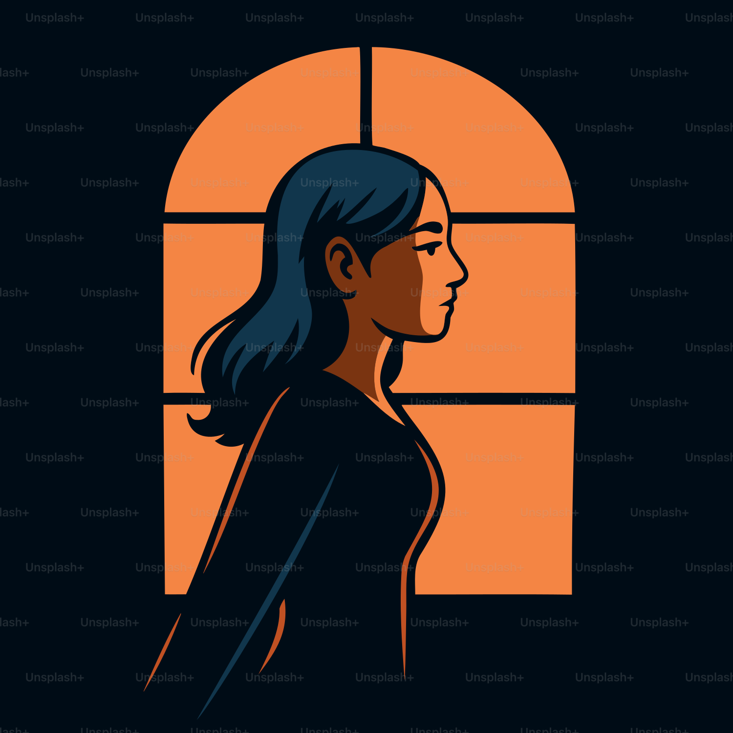 Une femme se tient devant une fenêtre lumineuse.